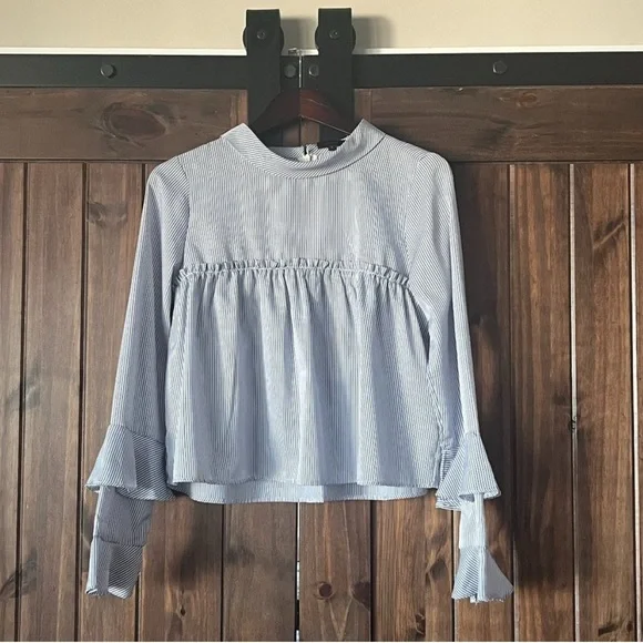 On Twelfth Blue and White Striped Shirt - Picture 2 of 10